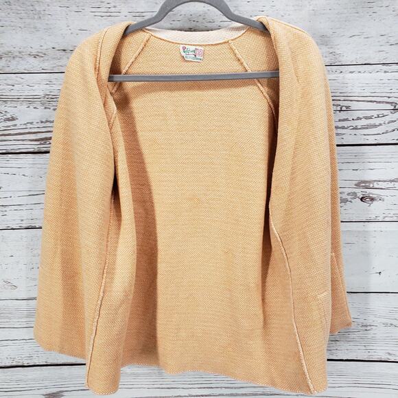 RosaLee Originals California Floral Knit Open Sweater Cardigan Size Medium - Picture 6 of 13